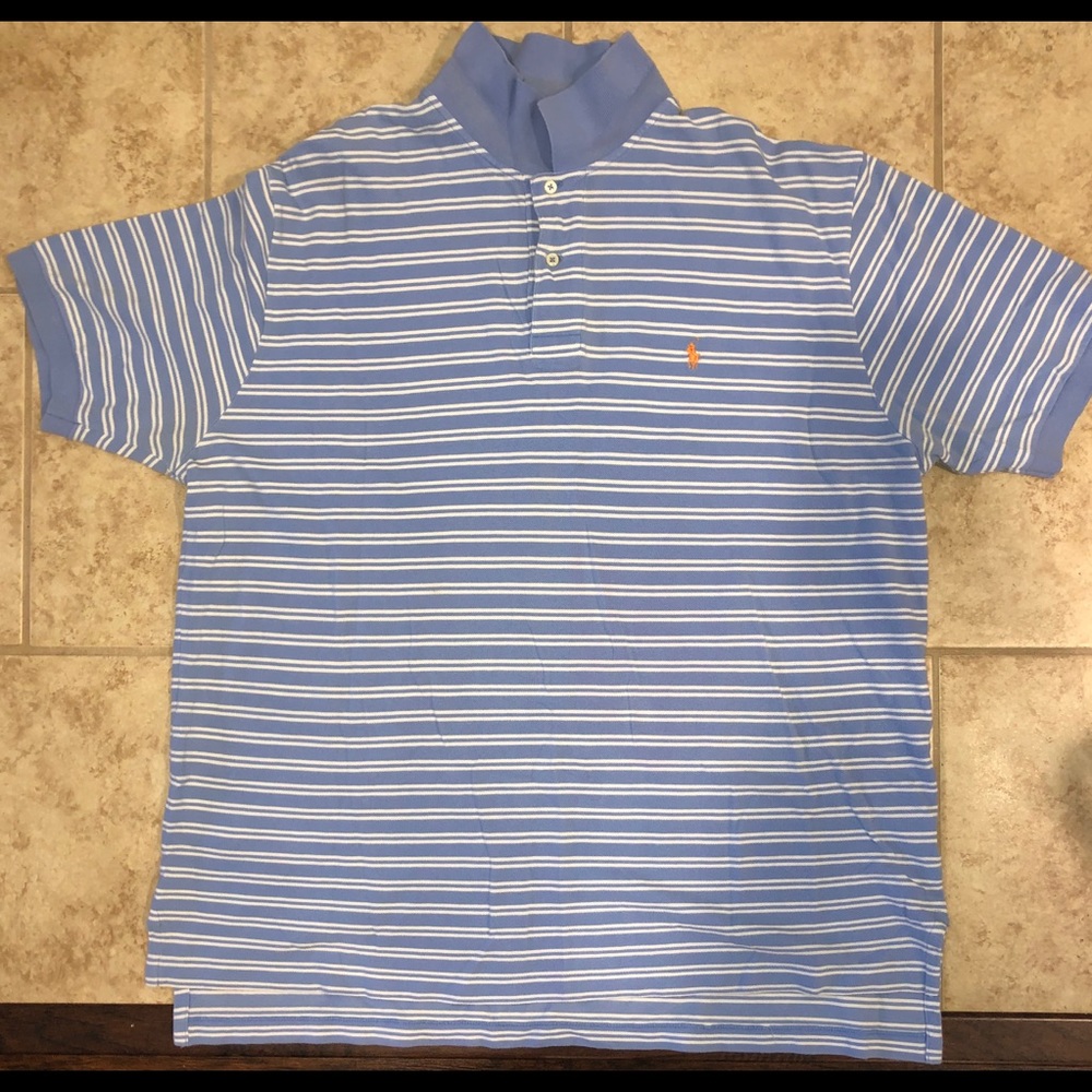 Men’s Ralph Lauren Polo- baby blue w/ orange horse